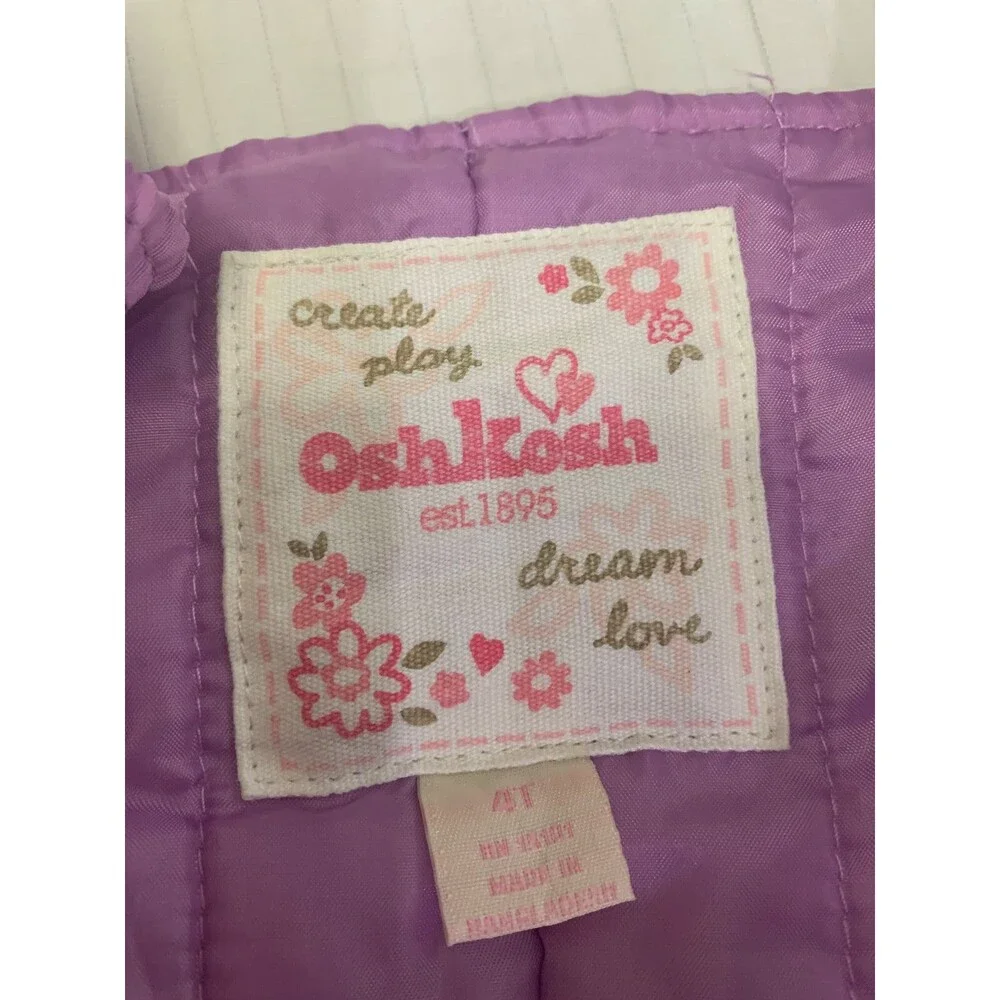 OSHKOSH GIRLS SNOW SKI BIB PANTS OVERALLS SIZE 4T